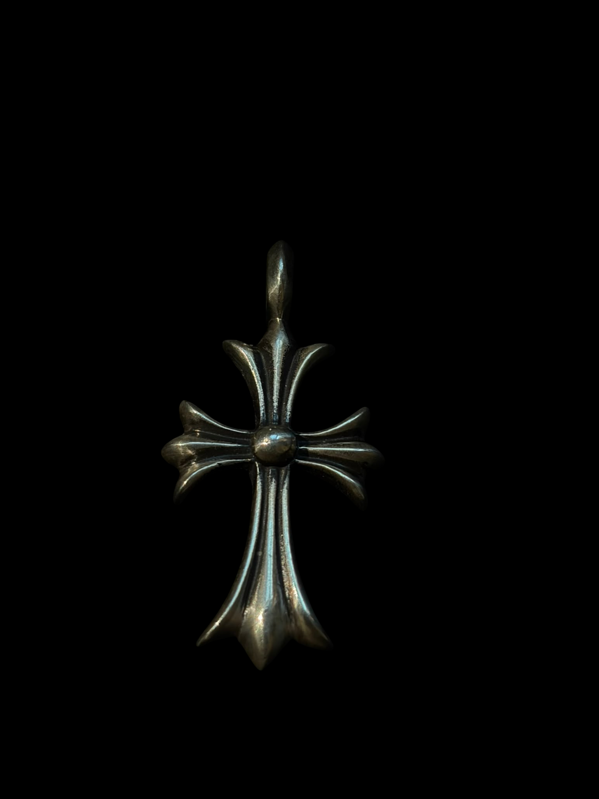 Tiny CH Cross Black Diamond Pendant
